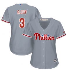 Women's Majestic Philadelphia Phillies #3 Chuck Klein Replica Grey Road Cool Base MLB Jersey