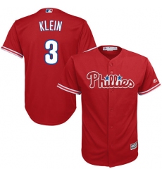 Youth Majestic Philadelphia Phillies #3 Chuck Klein Replica Red Alternate Cool Base MLB Jersey