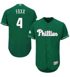 Men's Majestic Philadelphia Phillies #4 Jimmy Foxx Green Celtic Flexbase Authentic Collection MLB Jersey