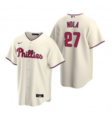 Men's Nike Philadelphia Phillies #27 Aaron Nola Cream Alternate Stitched Baseball Jersey