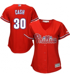 Women's Majestic Philadelphia Phillies #30 Dave Cash Replica Red Alternate Cool Base MLB Jersey