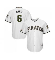 Men's Pittsburgh Pirates #6 Starling Marte Replica White Alternate Cool Base Baseball Jersey