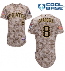 Men's Majestic Pittsburgh Pirates #8 Willie Stargell Authentic Camo Alternate Cool Base MLB Jersey