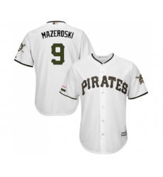 Men's Pittsburgh Pirates #9 Bill Mazeroski Replica White Alternate Cool Base Baseball Jersey