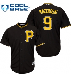 Youth Majestic Pittsburgh Pirates #9 Bill Mazeroski Authentic Black Alternate Cool Base MLB Jersey