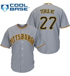 Youth Majestic Pittsburgh Pirates #27 Kent Tekulve Authentic Grey Road Cool Base MLB Jersey