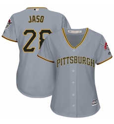 Women's Majestic Pittsburgh Pirates #28 John Jaso Replica Grey Road Cool Base MLB Jersey