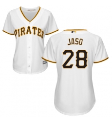 Women's Majestic Pittsburgh Pirates #28 John Jaso Replica White Home Cool Base MLB Jersey