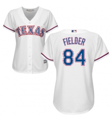 Women's Majestic Texas Rangers #84 Prince Fielder Replica White Home Cool Base MLB Jersey