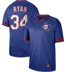 Men's Nike Texas Rangers #34 Nolan Ryan Royal Authentic Cooperstown Collection Stitched Baseball Jersey
