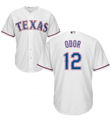 Men's Majestic Texas Rangers #12 Rougned Odor Replica White Home Cool Base MLB Jersey