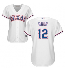 Women's Majestic Texas Rangers #12 Rougned Odor Replica White Home Cool Base MLB Jersey