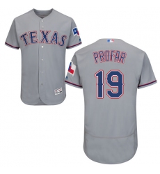Men's Majestic Texas Rangers #19 Jurickson Profar Grey Road Flex Base Authentic Collection MLB Jersey