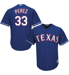 Youth Majestic Texas Rangers #33 Martin Perez Replica Royal Blue Alternate 2 Cool Base MLB Jersey
