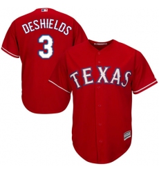Men's Majestic Texas Rangers #3 Delino DeShields Replica Red Alternate Cool Base MLB Jersey