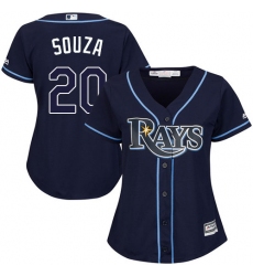 Women's Majestic Tampa Bay Rays #20 Steven Souza Authentic Navy Blue Alternate Cool Base MLB Jersey