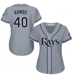 Women's Majestic Tampa Bay Rays #40 Wilson Ramos Authentic Grey Road Cool Base MLB Jersey