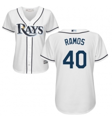 Women's Majestic Tampa Bay Rays #40 Wilson Ramos Replica White Home Cool Base MLB Jersey