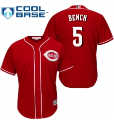 Men's Majestic Cincinnati Reds #5 Johnny Bench Replica Red Alternate Cool Base MLB Jersey