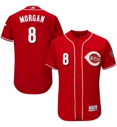 Men's Majestic Cincinnati Reds #8 Joe Morgan Red Alternate Flex Base Authentic Collection MLB Jersey