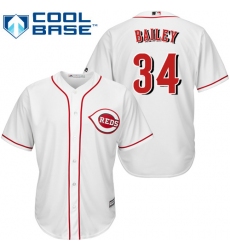 Men's Majestic Cincinnati Reds #34 Homer Bailey Replica White Home Cool Base MLB Jersey