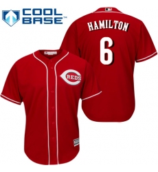 Youth Majestic Cincinnati Reds #6 Billy Hamilton Replica Red Alternate Cool Base MLB Jersey