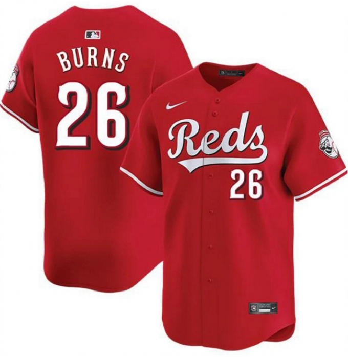 Men's Cincinnati Reds #26 Chase Burns Red Limited Stitched Baseball Jersey