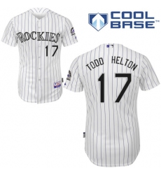 Men's Majestic Colorado Rockies #17 Todd Helton Replica White Home Cool Base MLB Jersey