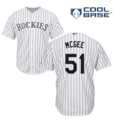 Youth Majestic Colorado Rockies #51 Jake McGee Replica White Home Cool Base MLB Jersey