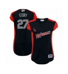 Women's Colorado Rockies #27 Trevor Story Authentic Navy Blue National League 2019 Baseball All-Star Jersey