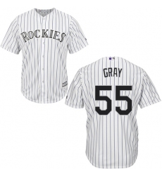 Youth Majestic Colorado Rockies #55 Jon Gray Replica White Home Cool Base MLB Jersey