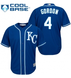 Women's Majestic Kansas City Royals #4 Alex Gordon Authentic Blue Alternate 2 Cool Base MLB Jersey