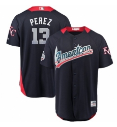 Youth Majestic Kansas City Royals #13 Salvador Perez Game Navy Blue American League 2018 MLB All-Star MLB Jersey