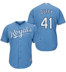 Youth Majestic Kansas City Royals #41 Danny Duffy Replica Light Blue Alternate 1 Cool Base MLB Jersey