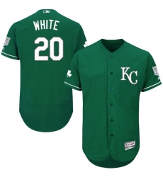 Men's Majestic Kansas City Royals #20 Frank White Green Celtic Flexbase Authentic Collection MLB Jersey
