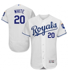 Men's Majestic Kansas City Royals #20 Frank White White Flexbase Authentic Collection MLB Jersey