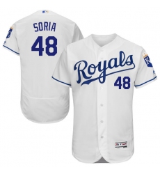 Men's Majestic Kansas City Royals #48 Joakim Soria White Flexbase Authentic Collection MLB Jersey