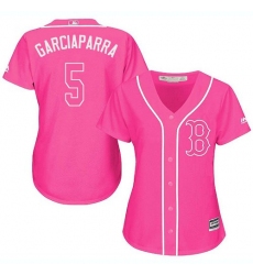 Women's Majestic Boston Red Sox #5 Nomar Garciaparra Replica Pink Fashion MLB Jersey