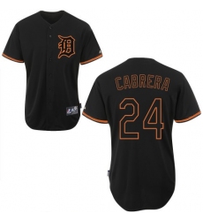 Men's Majestic Detroit Tigers #24 Miguel Cabrera Replica Black Fashion MLB Jersey
