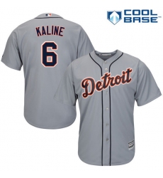 Youth Majestic Detroit Tigers #6 Al Kaline Replica Grey Road Cool Base MLB Jersey