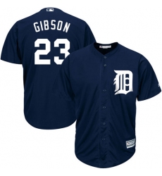 Men's Majestic Detroit Tigers #23 Kirk Gibson Replica Navy Blue Alternate Cool Base MLB Jersey