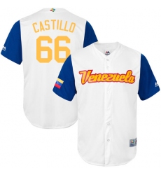 Men's Venezuela Baseball Majestic #66 Jose Castillo White 2017 World Baseball Classic Replica Team Jersey