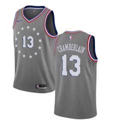 Youth Nike Philadelphia 76ers #13 Wilt Chamberlain Swingman Gray NBA Jersey - City Edition