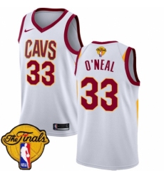 Women's Nike Cleveland Cavaliers #33 Shaquille O'Neal Swingman White 2018 NBA Finals Bound NBA Jersey - Association Edition