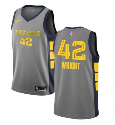 Women's Nike Memphis Grizzlies #42 Lorenzen Wright Swingman Gray NBA Jersey - City Edition