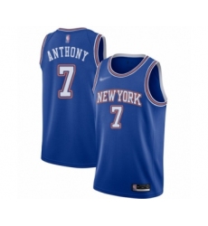 Women's New York Knicks #7 Carmelo Anthony Authentic Blue Basketball Jersey - Statement Edition