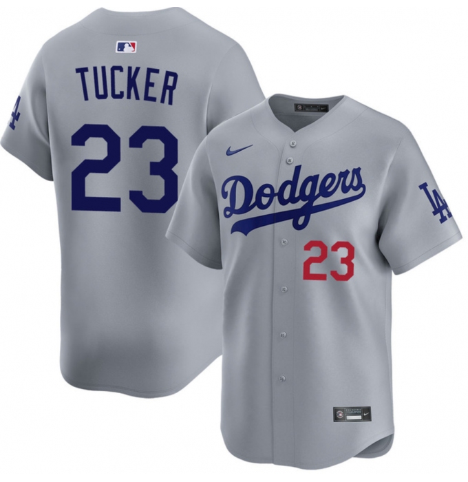 Men's Los Angeles Dodgers #23 Kyle Tucker Gray 2026 Limited Stitched Baseball Jersey
