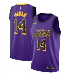Youth Nike Los Angeles Lakers #14 Brandon Ingram  Purple stripe NBA Jersey
