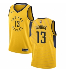 Women's Nike Indiana Pacers #13 Paul George Authentic Gold NBA Jersey Statement Edition
