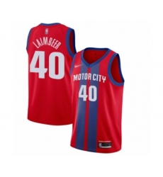 Youth Detroit Pistons #40 Bill Laimbeer Swingman Red Basketball Jersey - 2019 20 City Edition